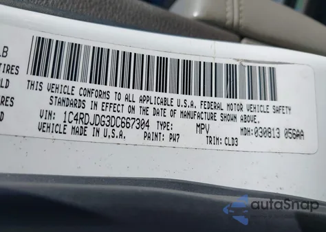 2013 Dodge Durango Crew из США, поврежденный, VIN 1C4RDJDG3DC667304